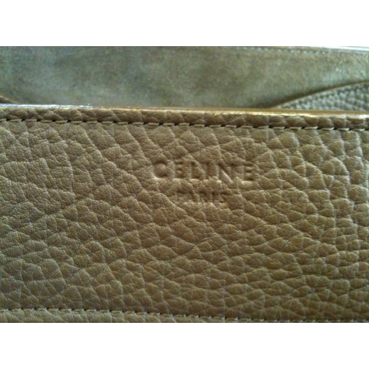 Sac Céline Luggage Phantom en cuir grainé taupe