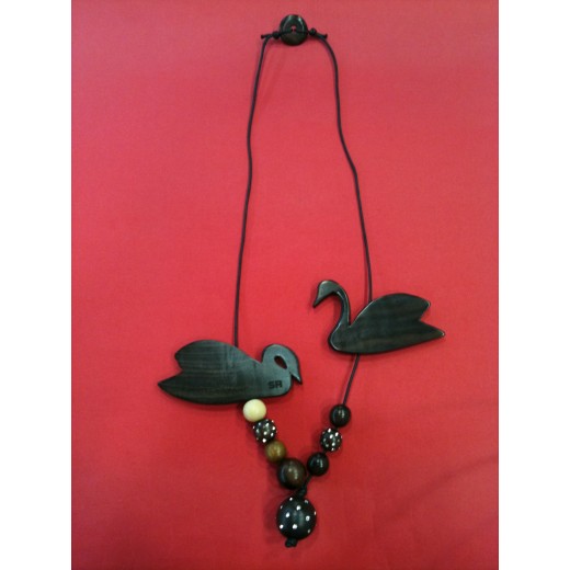 Collier Sonia Rykiel Canards en bois