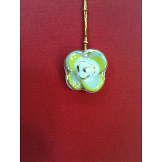 Boucles d'oreilles Bernardaud en porcelaine et plaqué or