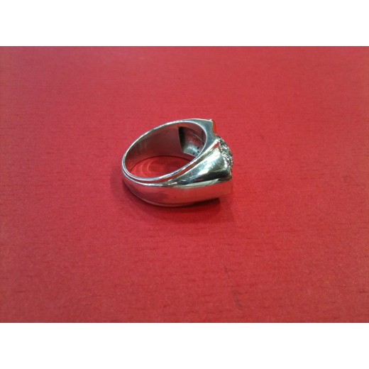 Bague Tank moderne en or et argent
