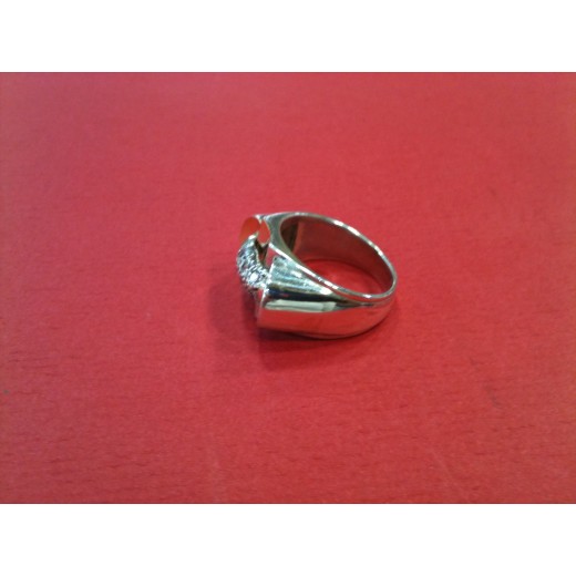 Bague Tank moderne en or et argent
