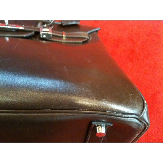 Sac Hermès Birkin 35 en box chocolat