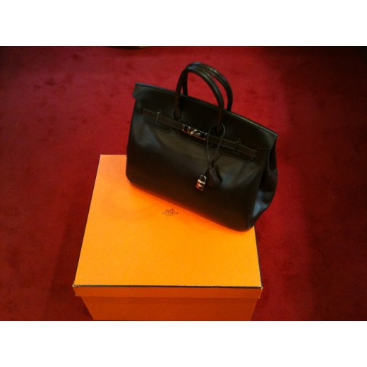 Sac Hermès Birkin 35 en box chocolat