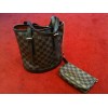 Sac Louis Vuitton Petit  Bucket en toile damier ébène