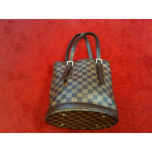Sac Louis Vuitton Petit  Bucket en toile damier ébène