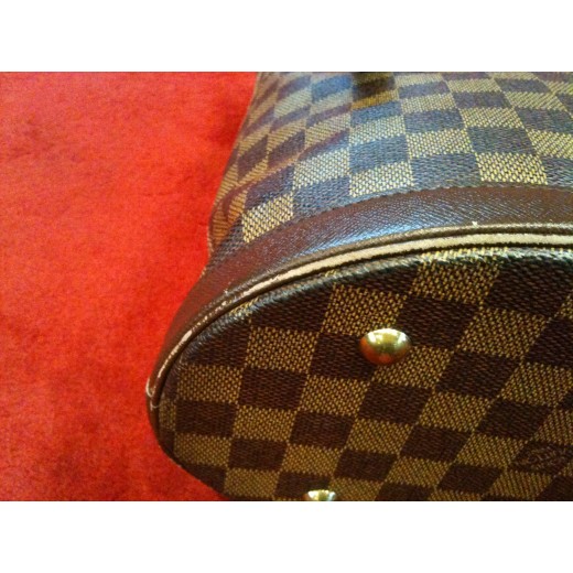 Sac Louis Vuitton Petit  Bucket en toile damier ébène