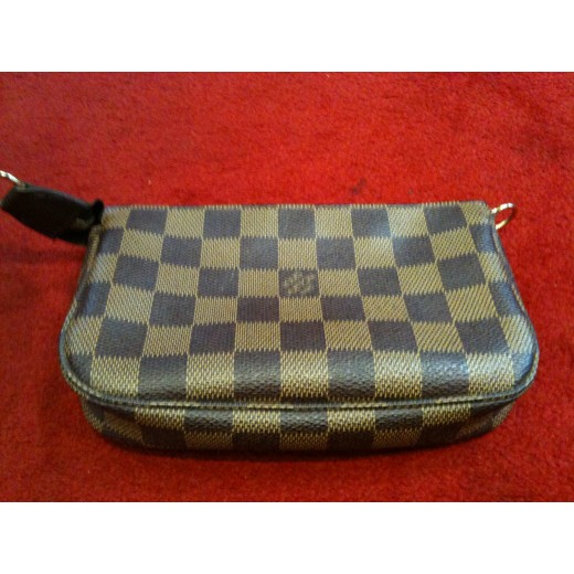 Sac Louis Vuitton Petit  Bucket en toile damier ébène