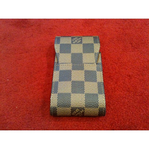 Etui à cigarettes Louis Vuitton en toile damier ébène