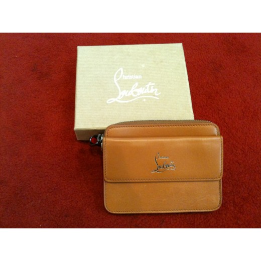 Porte-monnaie Christian Louboutin en cuir camel