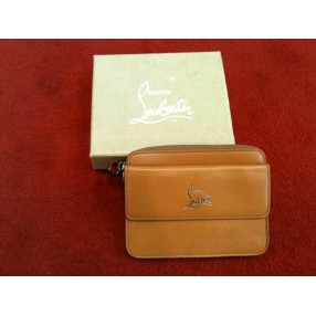 Porte-monnaie Christian Louboutin en cuir camel