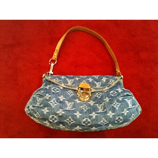 Sac Louis Vuitton Mini Pleatyen tissu monogram denim