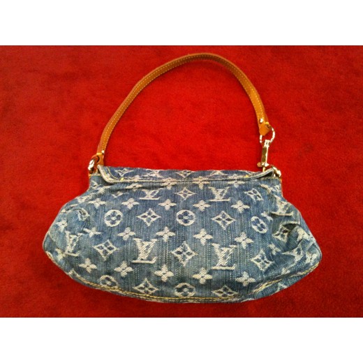 Sac Louis Vuitton Mini Pleatyen tissu monogram denim