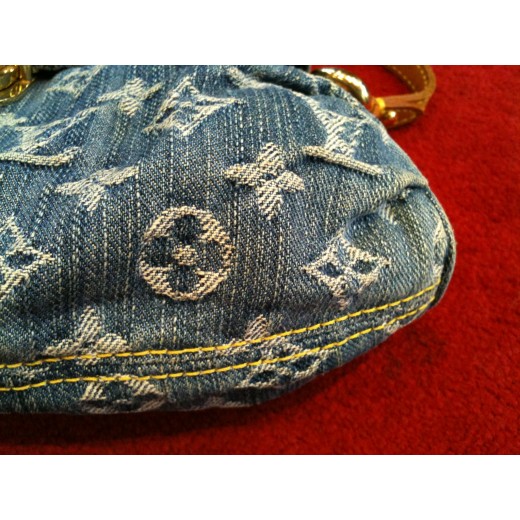 Sac Louis Vuitton Mini Pleatyen tissu monogram denim