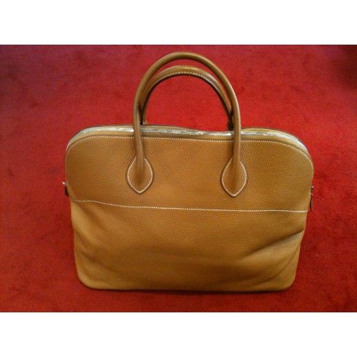 Sac Hermès Bolide GM 45 en cuir Taurillon Clémence Gold