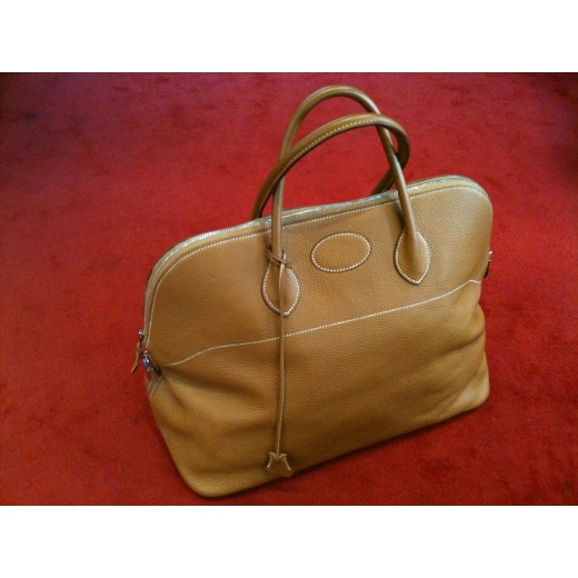 Sac Hermès Bolide GM 45 en cuir Taurillon Clémence Gold
