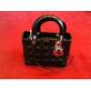 Sac Christian Dior Lady Dior en cuir noir