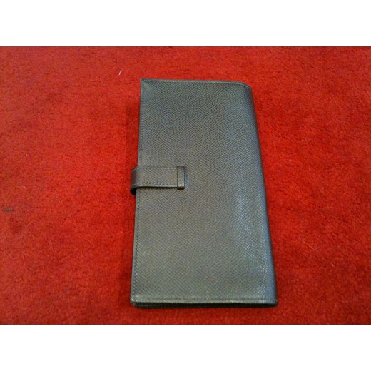 Portefeuille Hermès Béarn en veau Epsom chocolat