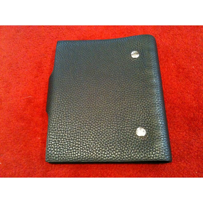 Couverture de cahier Hermès Ulysse en veau Togo noir