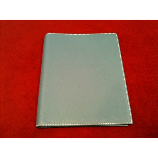 Couverture d'agenda Hermès Semainier en veau Epsom bleu