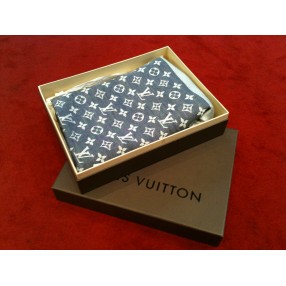 Châle Monogram Neo Denim Louis Vuitton bleu en soie et laine