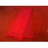 Echarpe Louis Vuitton Logomania rose fushia en laine et soie