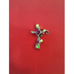 Broche Christian Lacroix en métal argenté