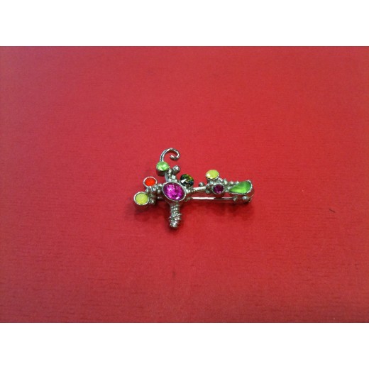Broche Christian Lacroix en métal argenté
