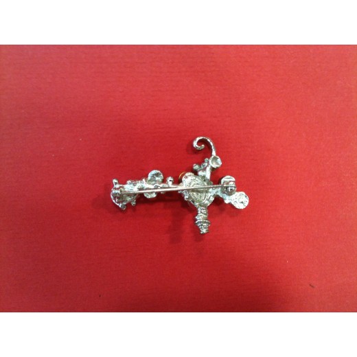 Broche Christian Lacroix en métal argenté