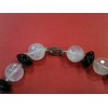Sautoir en onyx et quartz rose