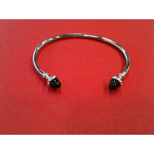 Bracelet Arthus Bertrand Spinelle Noire en argent