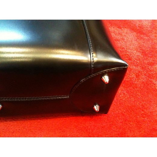Sac Christian Dior en cuir lisse noir