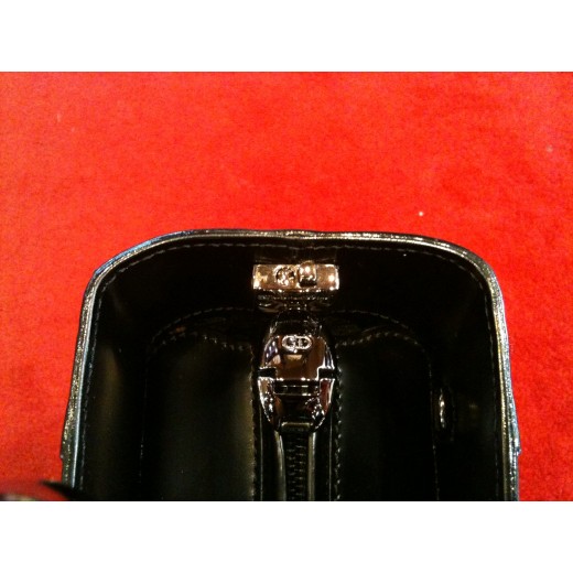 Sac Christian Dior en cuir lisse noir