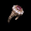 Bague Rubis et diamants, or 18 carats