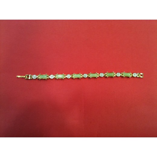 Bracelet en jade et plaqué or