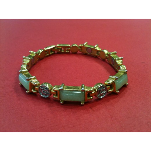 Bracelet en jade et plaqué or