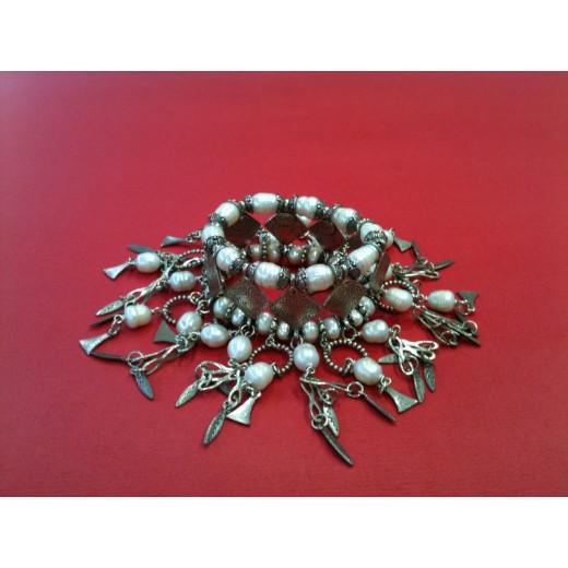 Bracelet Taratata en métal argenté et perles