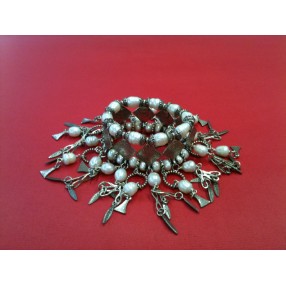 Bracelet Taratata en métal argenté et perles