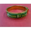 Bracelet Hermès Clic Clac Vintage imprimé fond vert