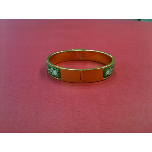 Bracelet Hermès Clic Clac Vintage imprimé fond vert