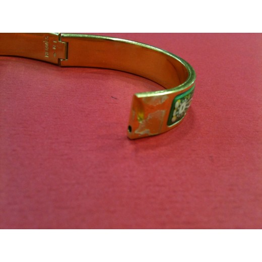 Bracelet Hermès Clic Clac Vintage imprimé fond vert