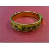 Bracelet Hermès Clic  Clac Vintage imprimé fond jaune