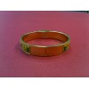 Bracelet Hermès Clic  Clac Vintage imprimé fond jaune