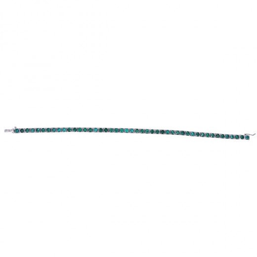 Bracelet ligne en or blanc et emeraudes