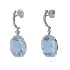 Boucles d'oreilles or blanc et aigue marine