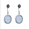 Boucles d'oreilles or blanc et aigue marine