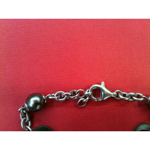 Bracelet en argent, nacre et perles