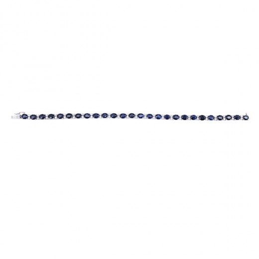 Bracelet ligne en or blanc saphir et diamants