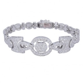 Bracelet en or blanc et diamants