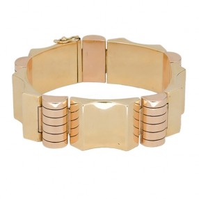 Bracelet tank deux tons d'or