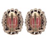Boucles d'oreilles en Or 14 K  Corail Onyx et diamants